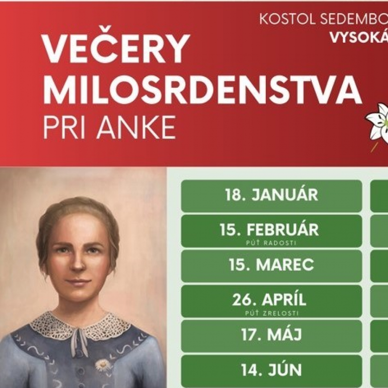 Pozvánka na večery milosrdenstva Vysoká nad Uhom